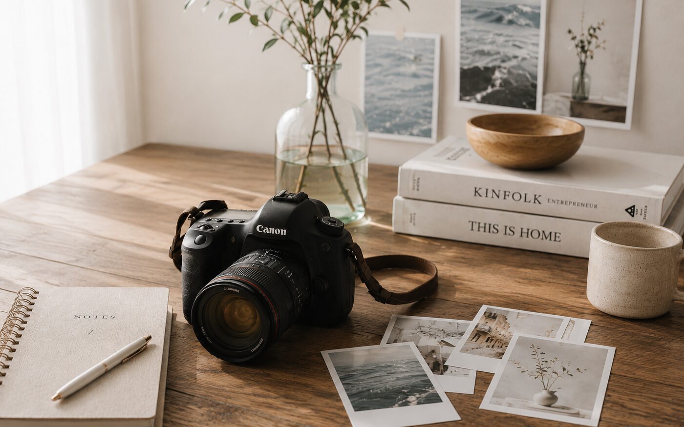 A founder in soft Mediterranean light, refining her professional presence
